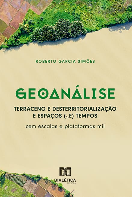 Foto da capa do livro, na qual há uma imagem de recortes de terrenos vistos do alto