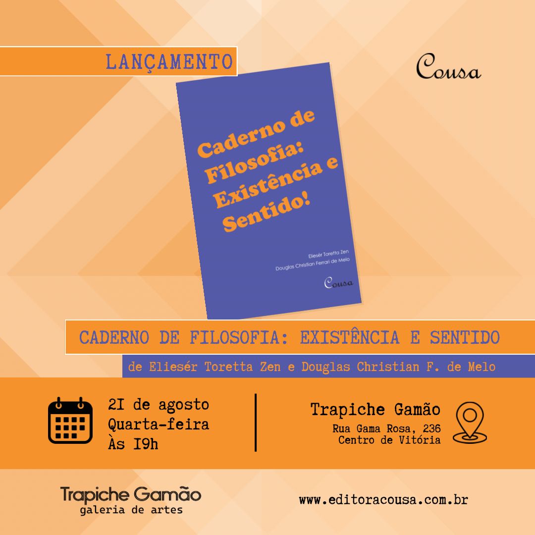 Cartaz de lançamento do livro com informações sobre data, hora e local