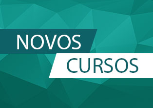 Cartaz verde com a inscrição "novos cursos"