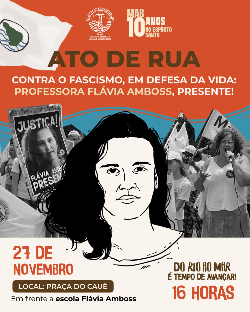 Cartaz de divulgação do ato de rua que acontecerá no dia 27