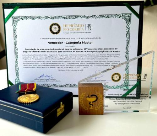 foto do certificado do prêmio