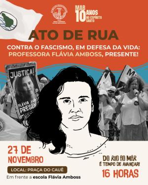 Cartaz de divulgação do ato de rua que acontecerá no dia 27