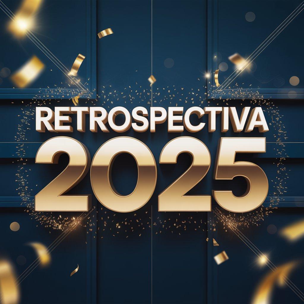 Imagem em tons de azul e dourado em que se lê "retrospectiva 2025"