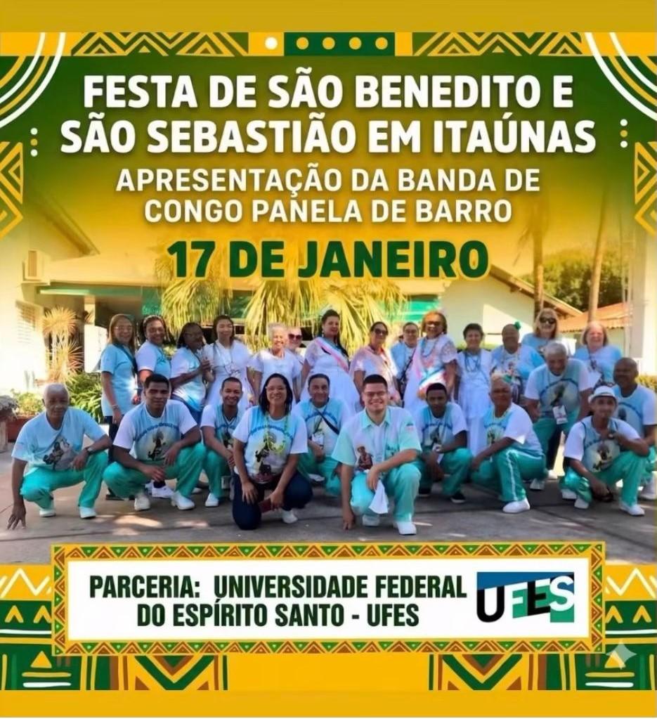 Cartaz de divulgação da apresentação da banda de congo no evento