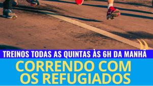 Cartaz de divulgação do projeto Correndo com os refugiados