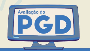 Imagem ilustrativa de um computador onde, na tela, se lê "avaliação do PGD"