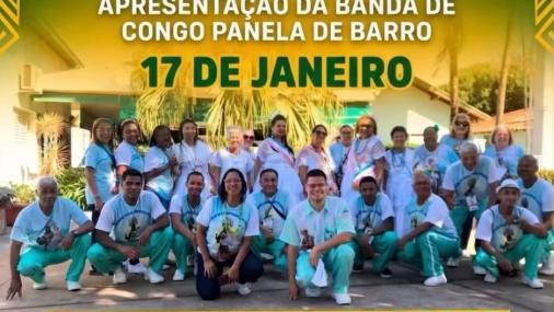Cartaz de divulgação da apresentação da banda de congo no evento